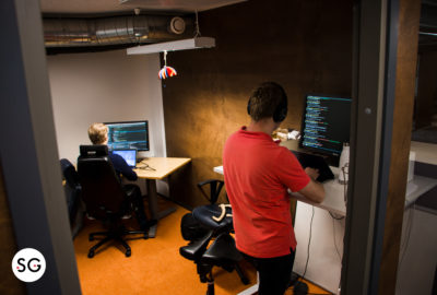 coders at riverfront (Softagram office)